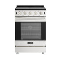 24 in. 4-Burner Electric Glass Top Slide-In Oven Range, 240V in Stainless Steel
