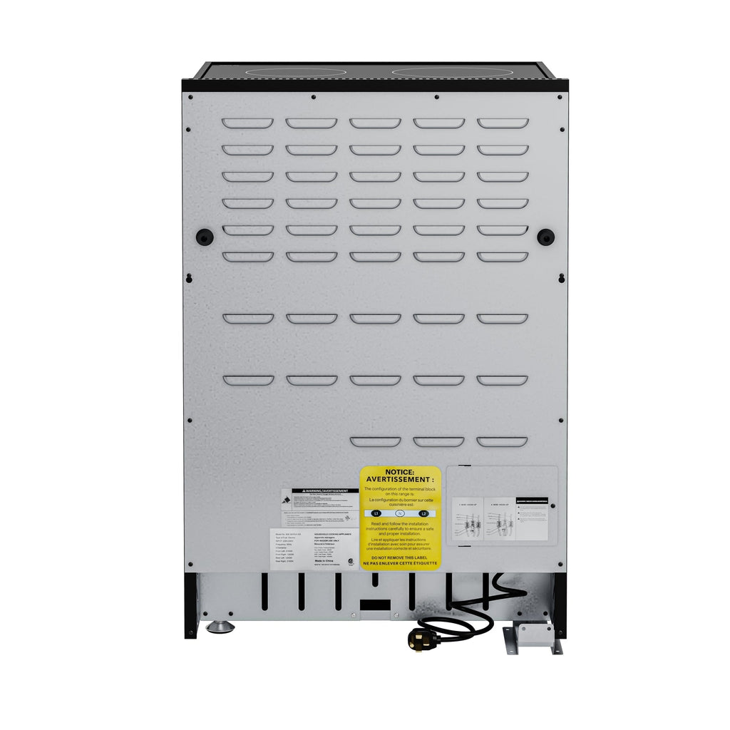 24 in. 4-Burner Electric Glass Top Slide-In Oven Range, 240V in Stainless Steel