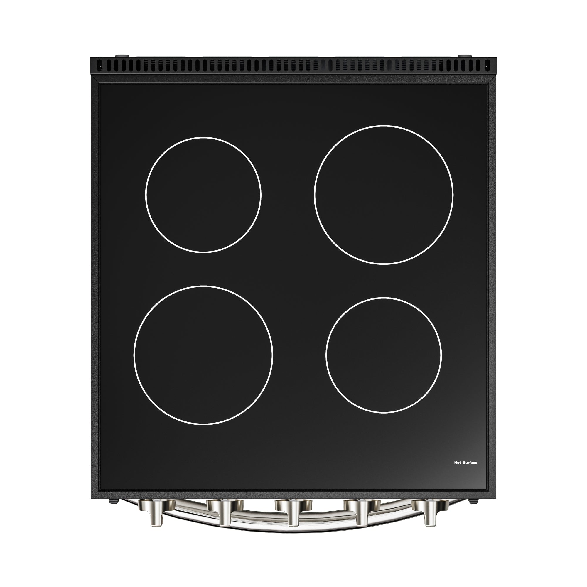 24 in. 4-Burner Electric Glass Top Slide-In Oven Range, 240V in Stainless Steel