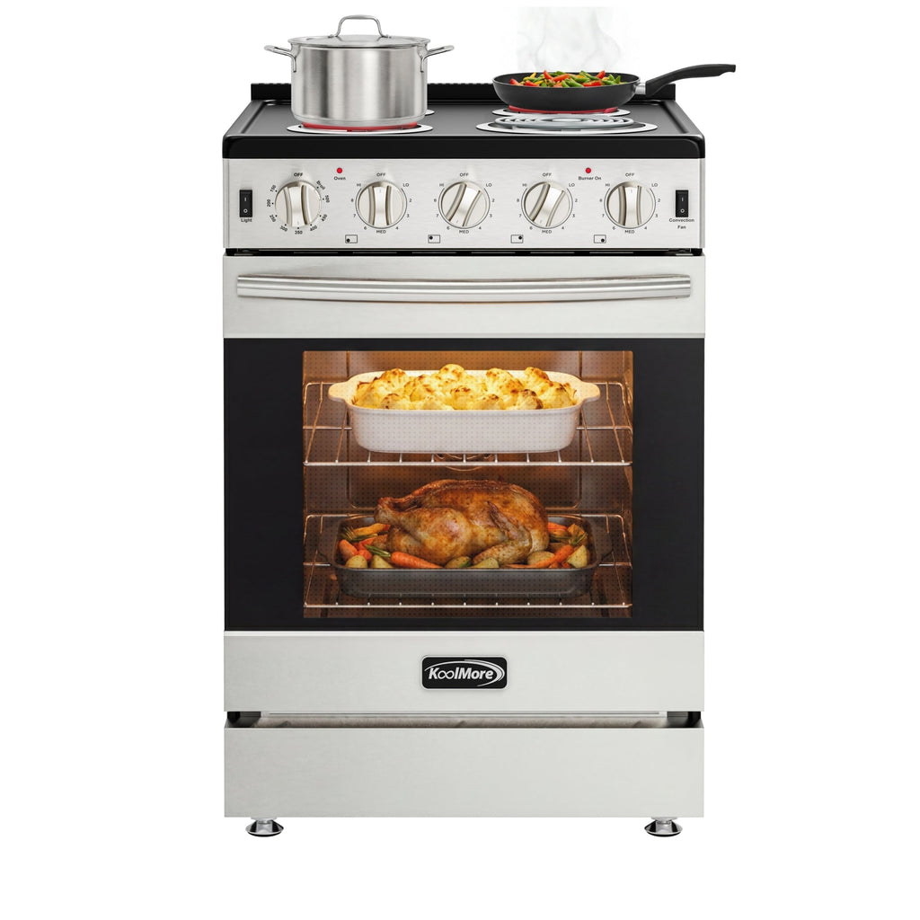 24 in. 4-Coil Electric Oven Range, 240V in Stainless-Steel