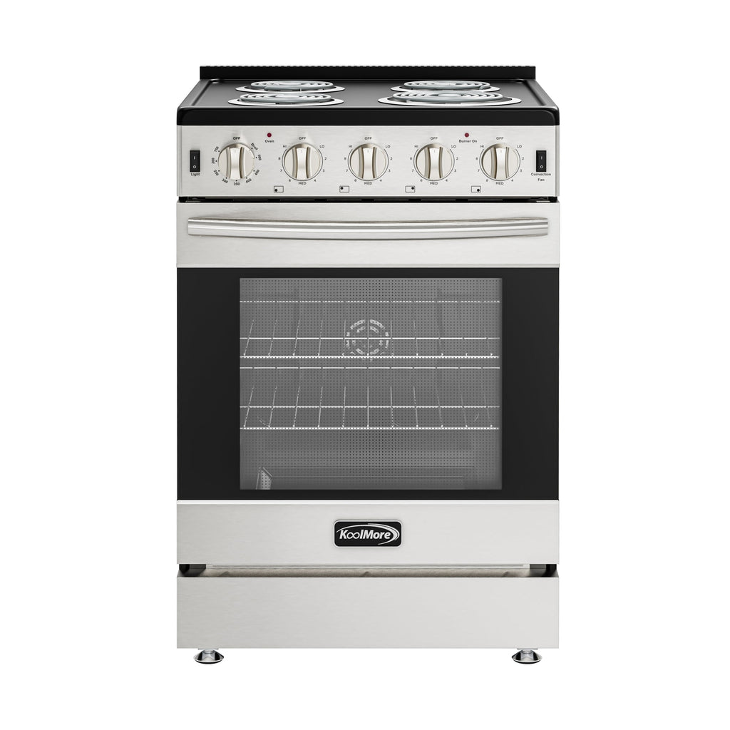 24 in. 4-Coil Electric Oven Range, 240V in Stainless-Steel