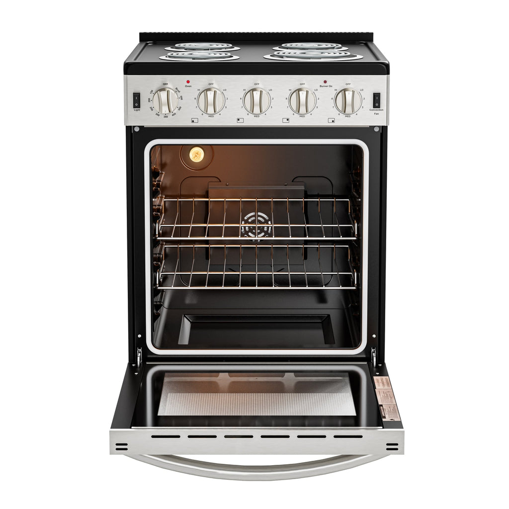 24 in. 4-Coil Electric Oven Range, 240V in Stainless-Steel