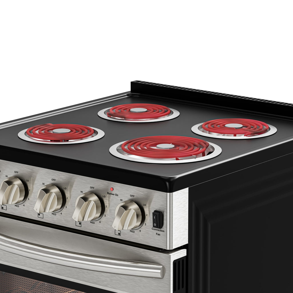 24 in. 4-Coil Electric Oven Range, 240V in Stainless-Steel