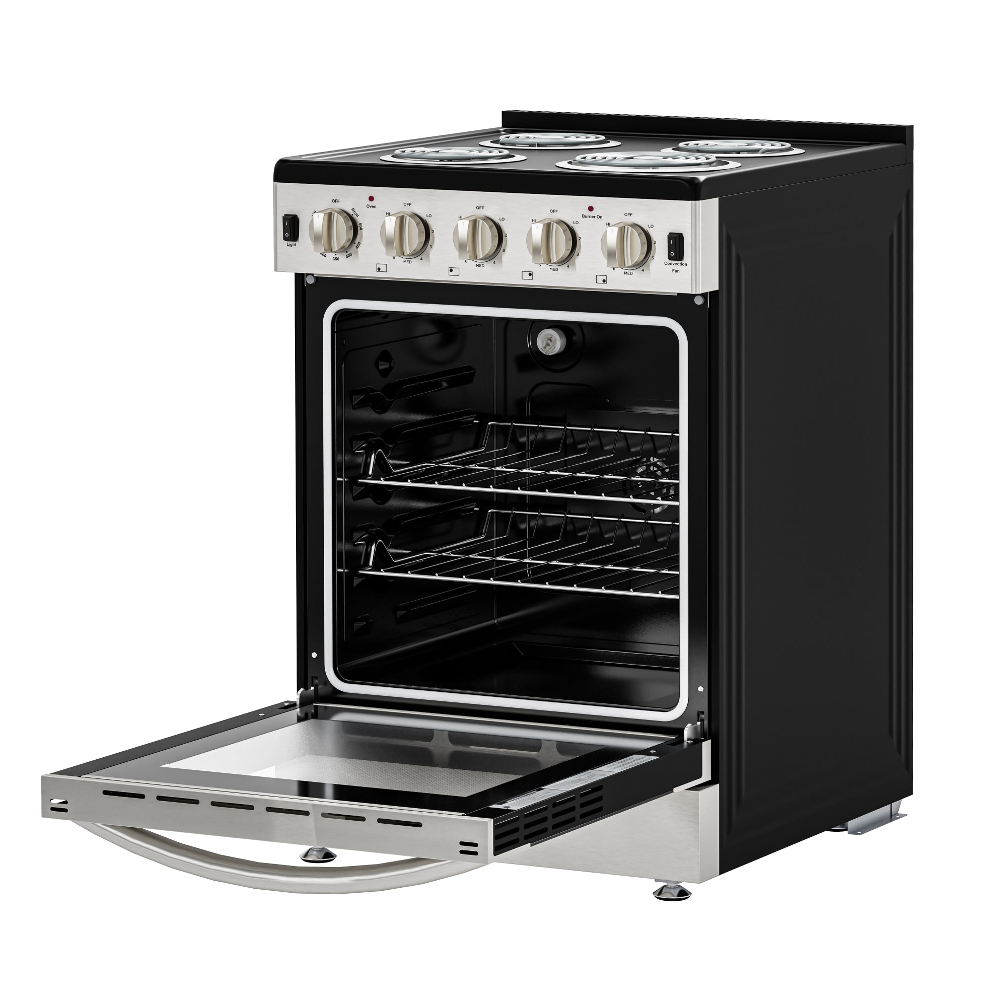 24 in. 4-Coil Electric Oven Range, 240V in Stainless-Steel
