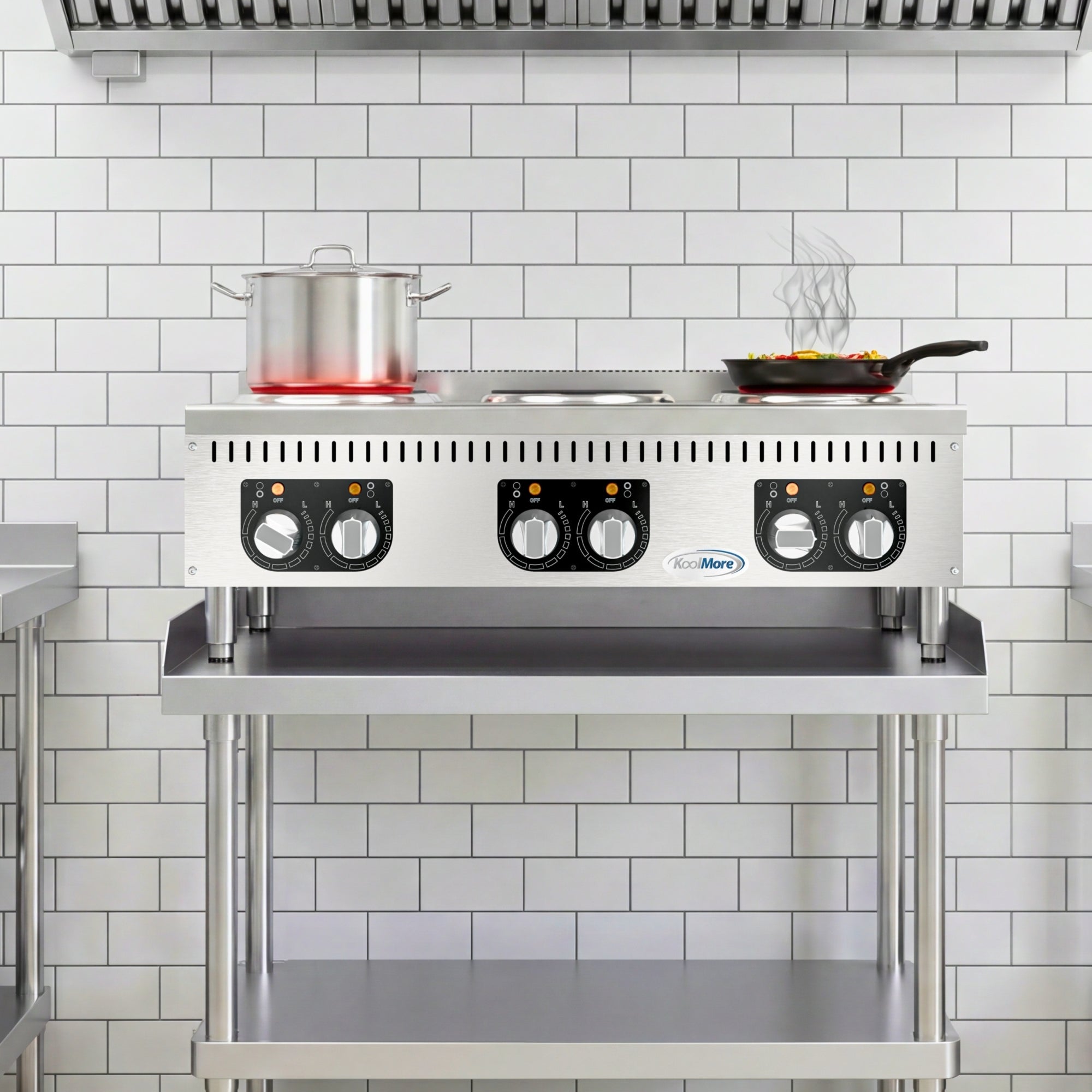 36 in. 6-Burner Commercial Electric Range Hot Plate, 240V