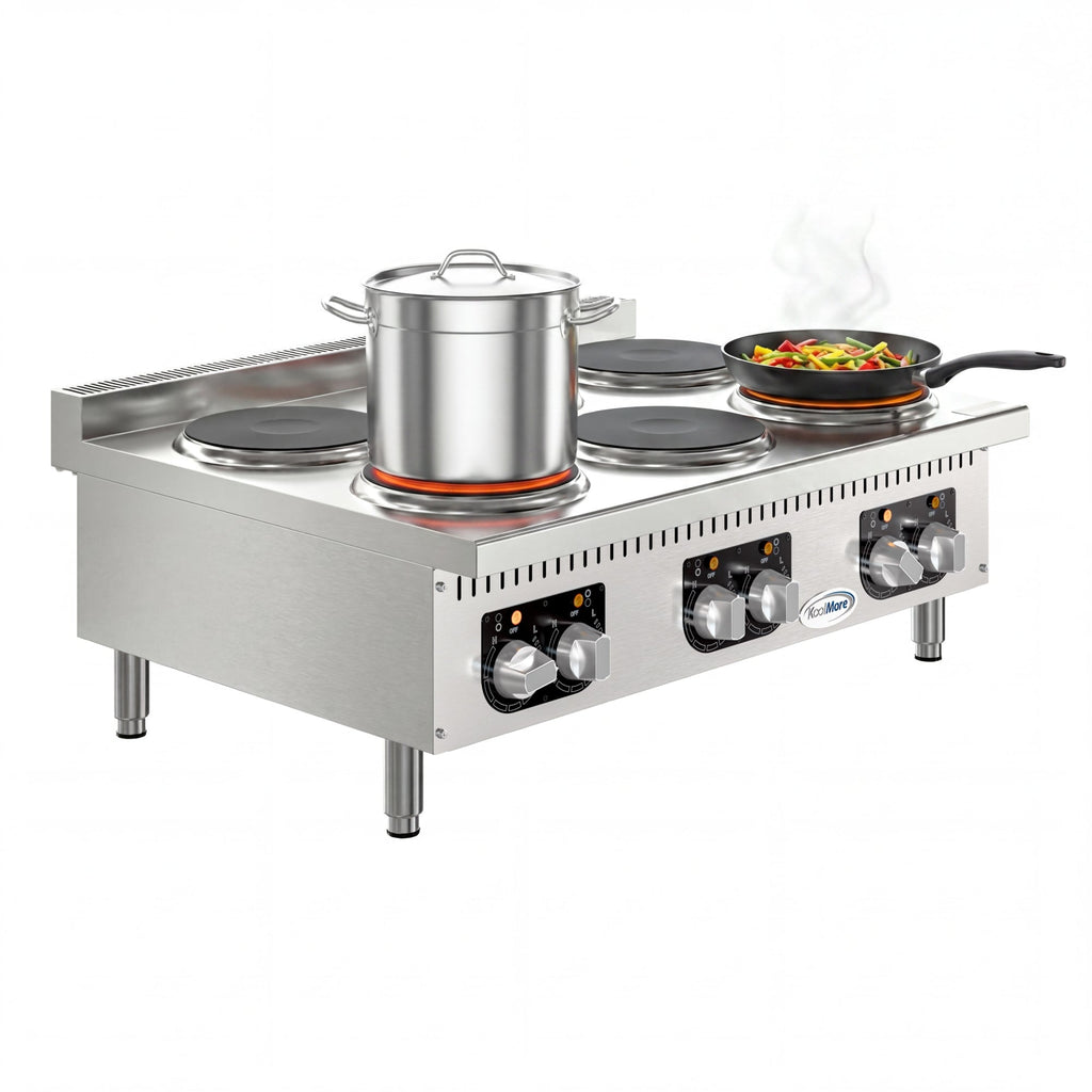36 in. 6-Burner Commercial Electric Range Hot Plate, 240V