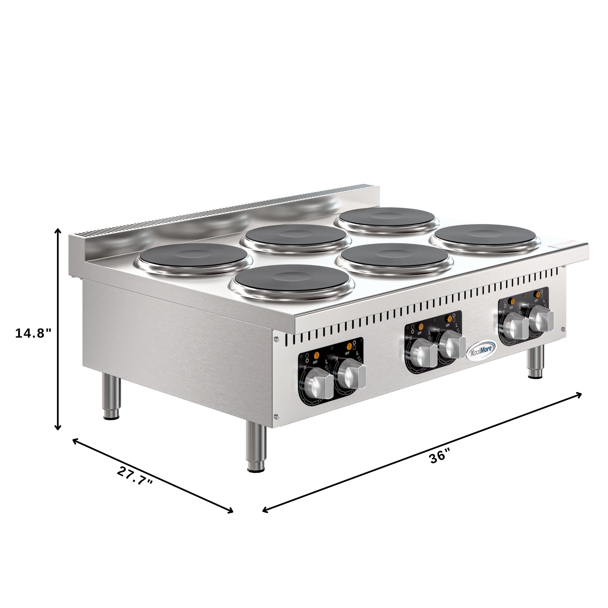 36 in. 6-Burner Commercial Electric Range Hot Plate, 240V