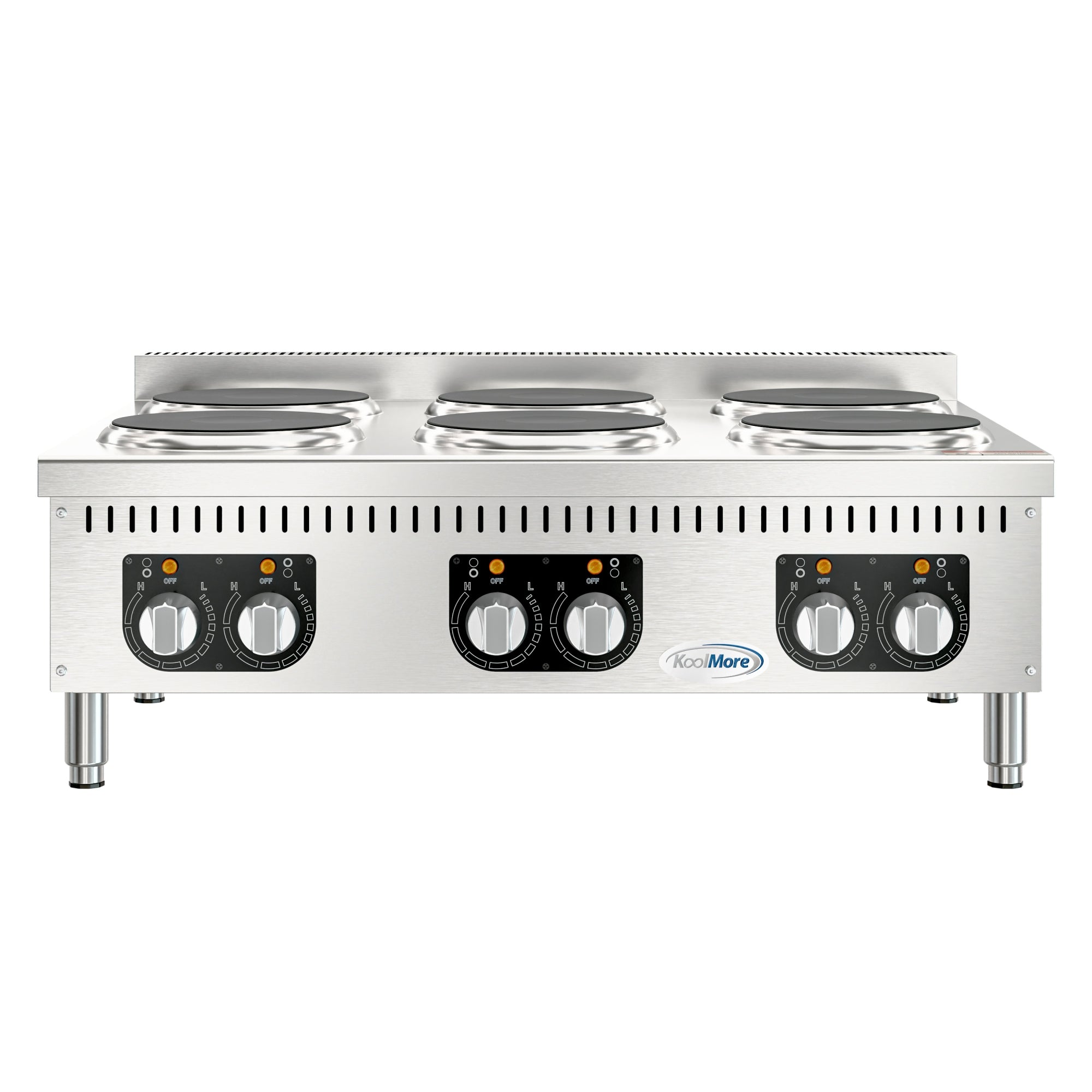 36 in. 6-Burner Commercial Electric Range Hot Plate, 240V