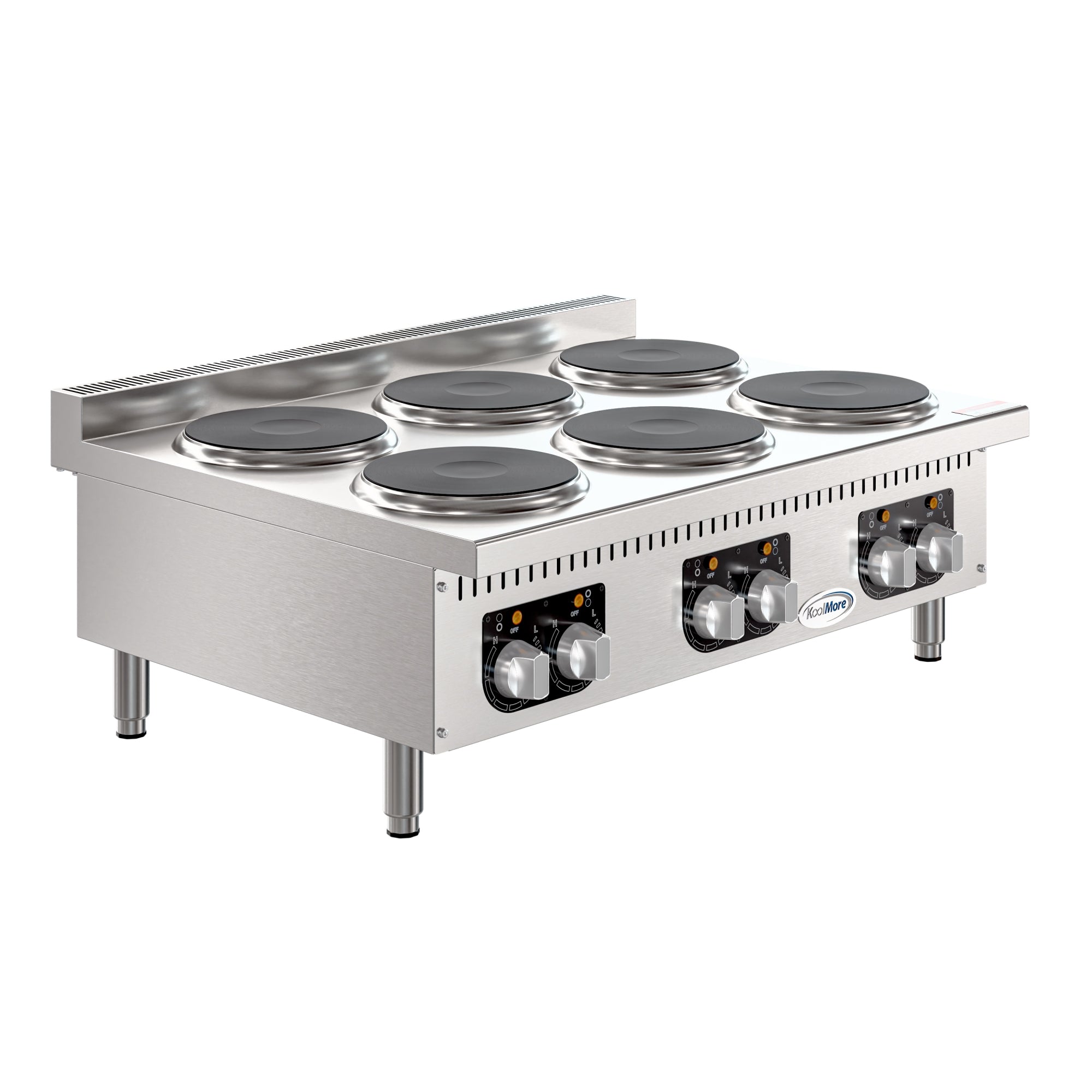 36 in. 6-Burner Commercial Electric Range Hot Plate, 240V