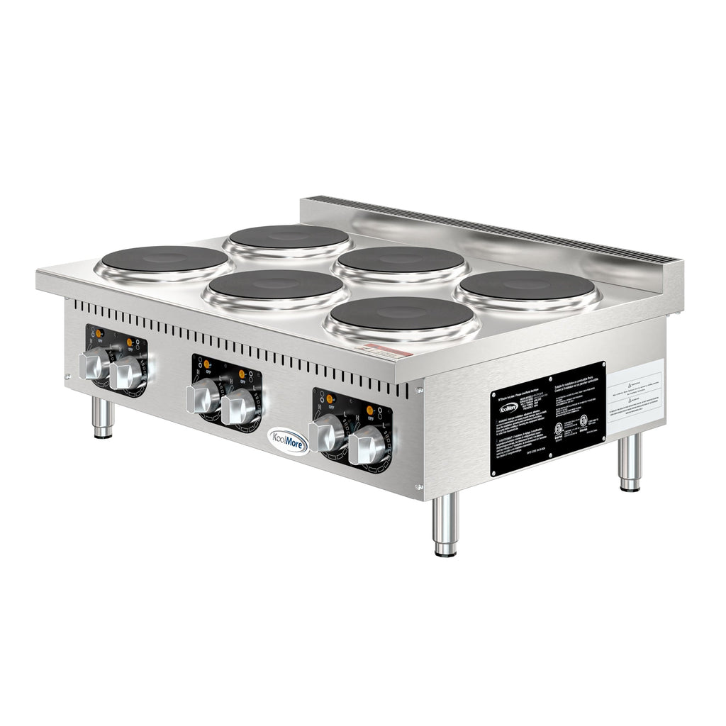 36 in. 6-Burner Commercial Electric Range Hot Plate, 240V