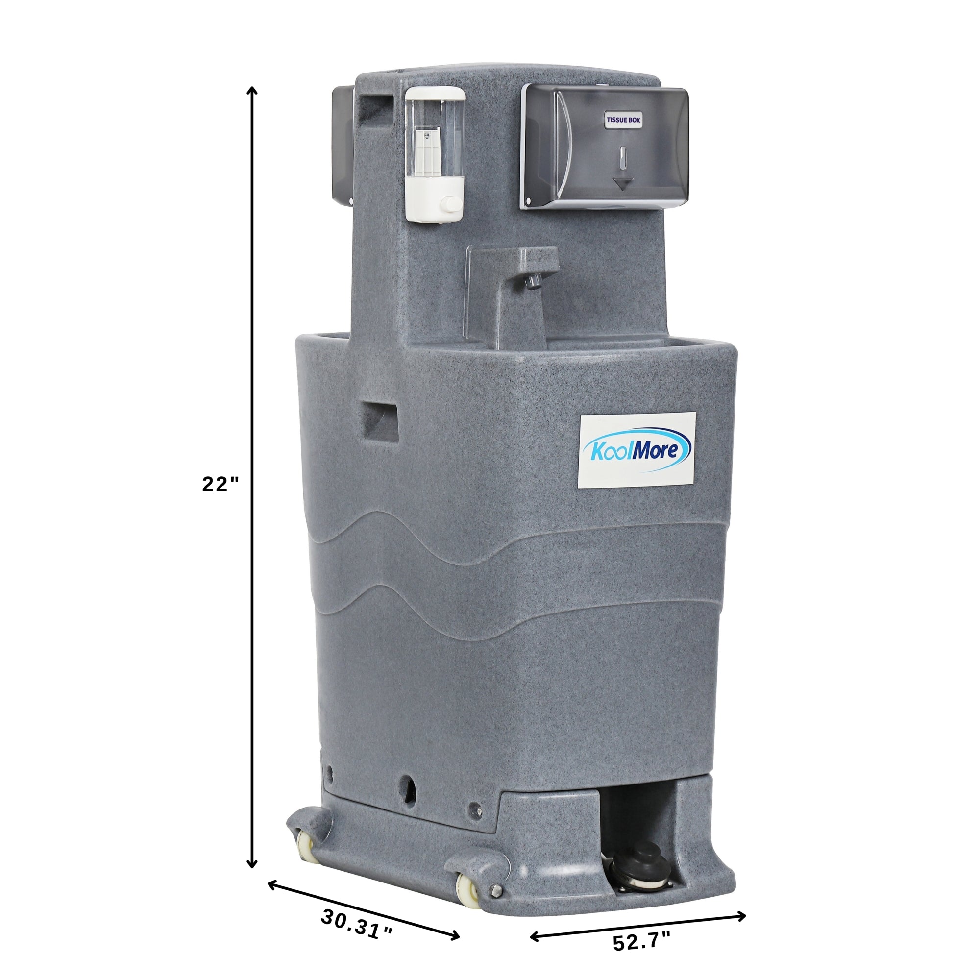 26.4 Gallon Double Mobile Hand Washing Station with Soap and Paper Towel Dispensers, Wheels and Grab Handle