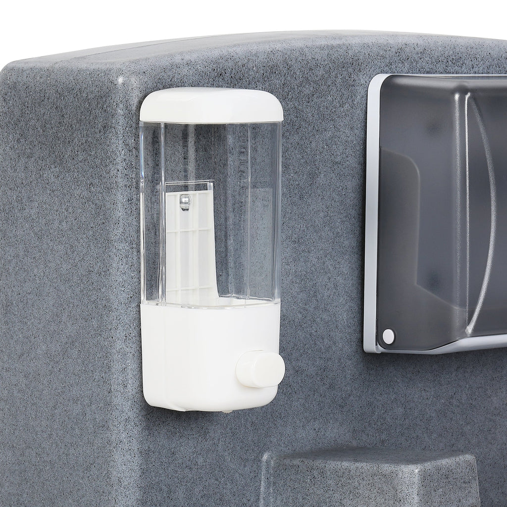 26.4 Gallon Double Mobile Hand Washing Station with Soap and Paper Towel Dispensers, Wheels and Grab Handle