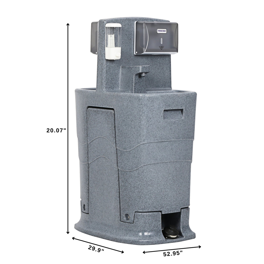26.4 Gallon Double Mobile Hand Washing Station with Soap and Paper Towel Dispenser