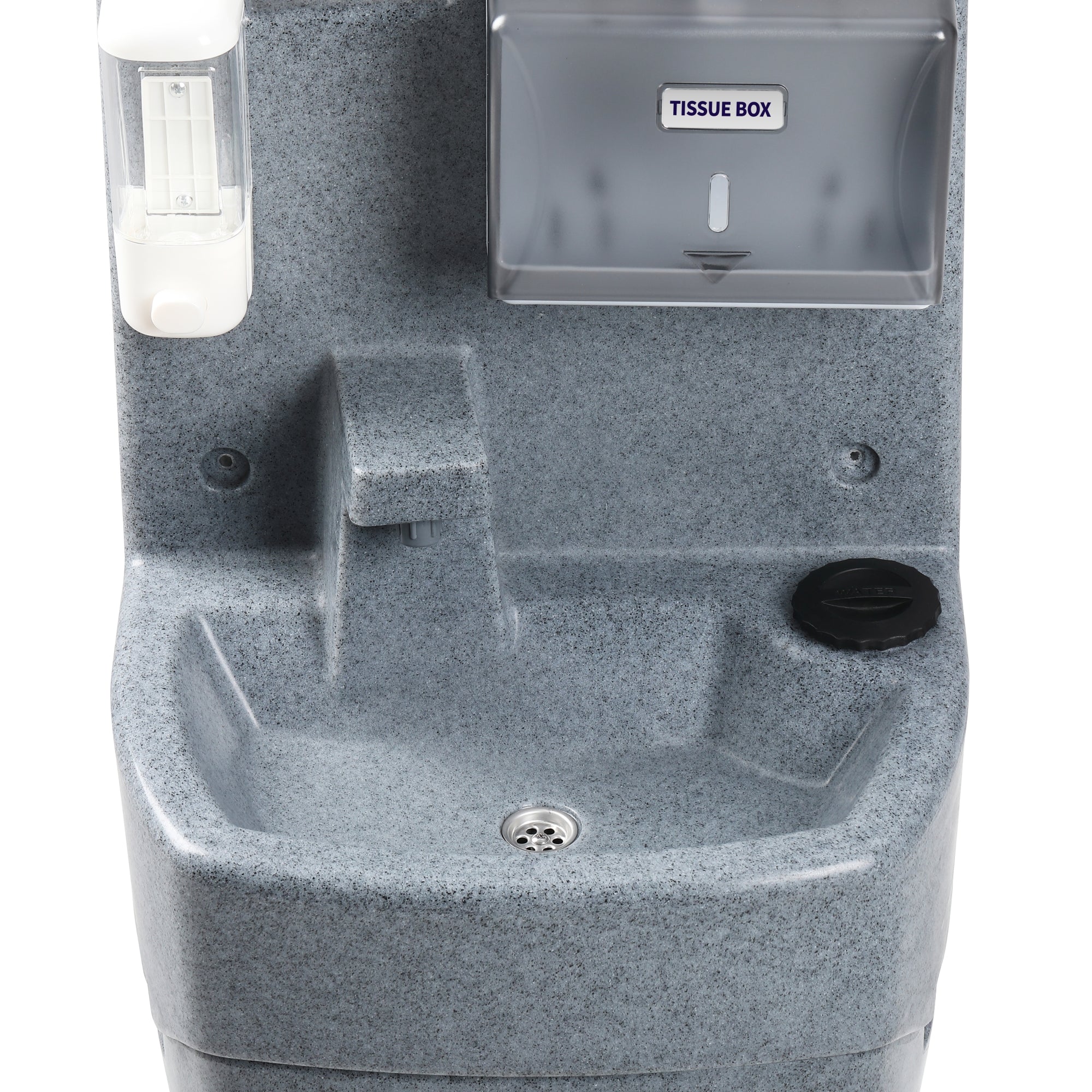 16 Gallon Single Mobile Hand Washing Station with Soap and Paper Towel Dispenser, Wheels and Grab Handle