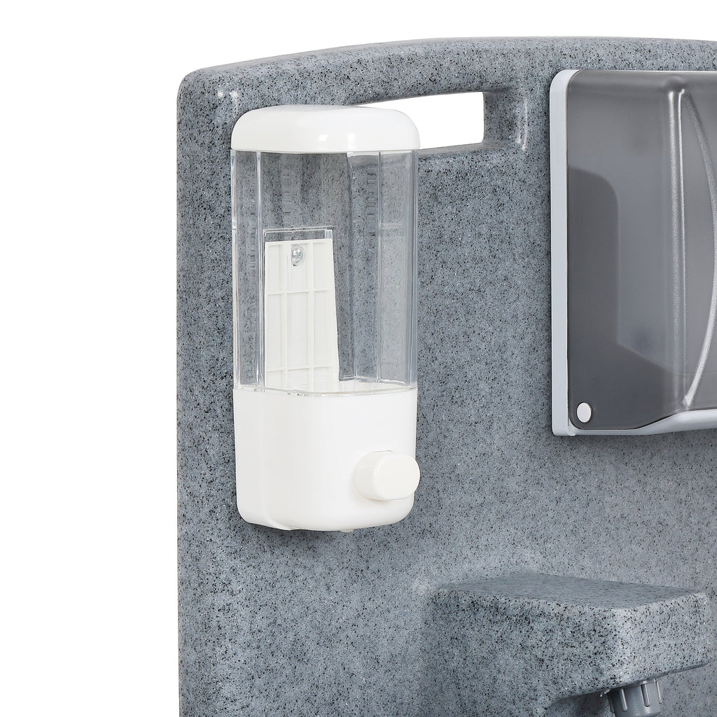 16 Gallon Single Mobile Hand Washing Station with Soap and Paper Towel Dispenser, Wheels and Grab Handle