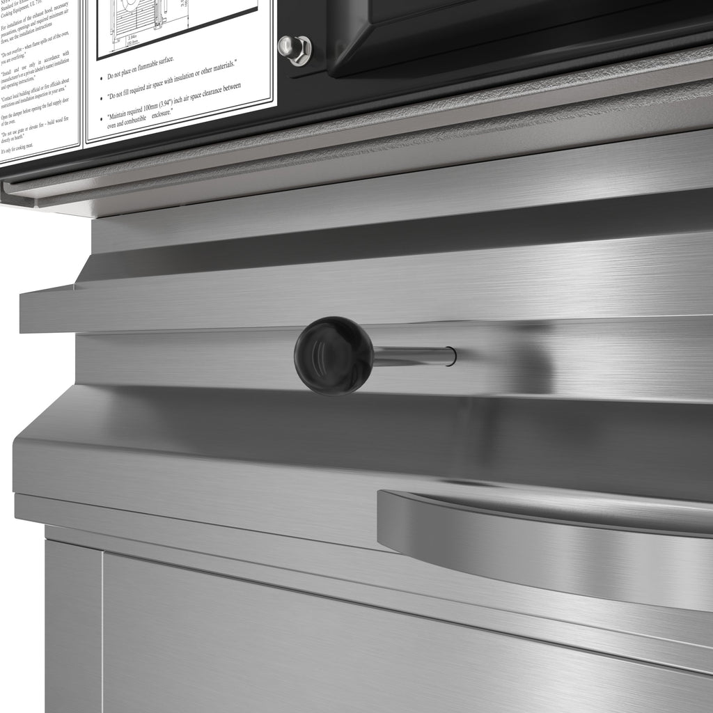 35 in. Commercial Charcoal Oven with Warming Racks and Base Cabinet in Stainless-Steel