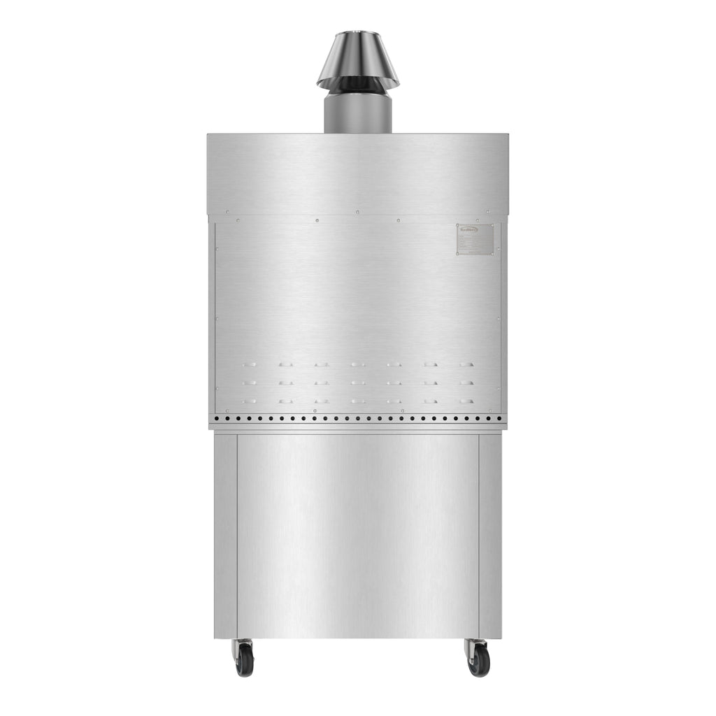 35 in. Commercial Charcoal Oven with Warming Racks and Base Cabinet in Stainless-Steel