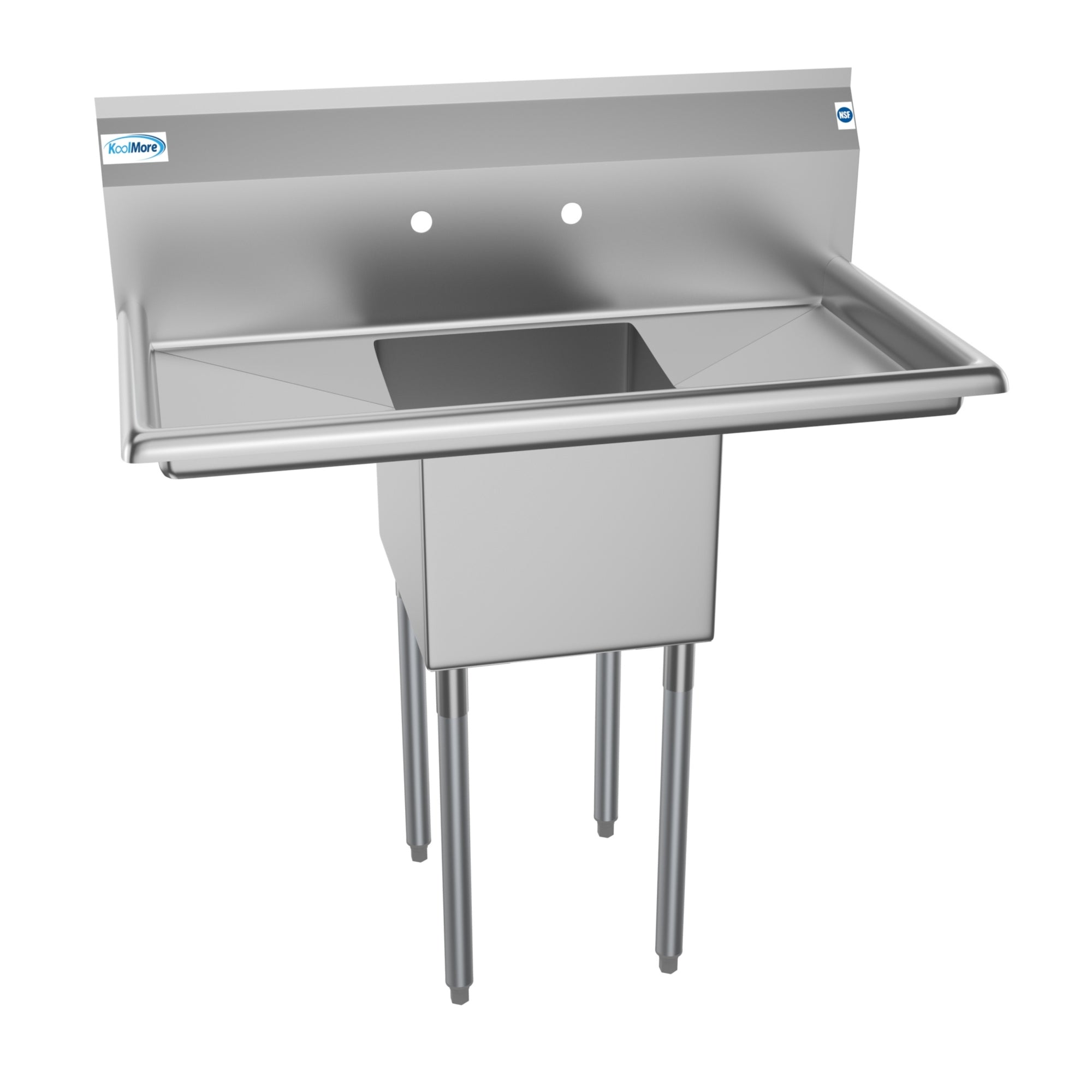 38 in. One Compartment Stainless Steel Commercial Sink with Drainboards, Bowl Size 14"x 16"x 11"