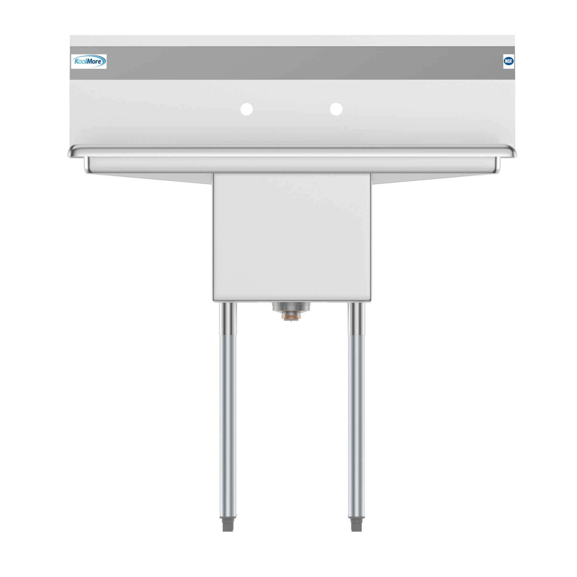 38 in. One Compartment Stainless Steel Commercial Sink with Drainboards, Bowl Size 14"x 16"x 11"