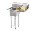 31 in. One Compartment Stainless Steel Commercial Sink with Drainboard, Bowl Size 12" x 16" x 10"
