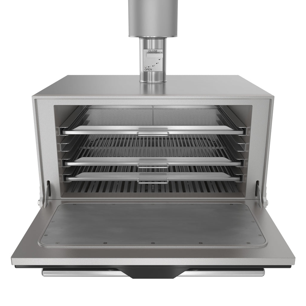 35 in. Commercial Charcoal Oven with Warming Racks in Stainless-Steel
