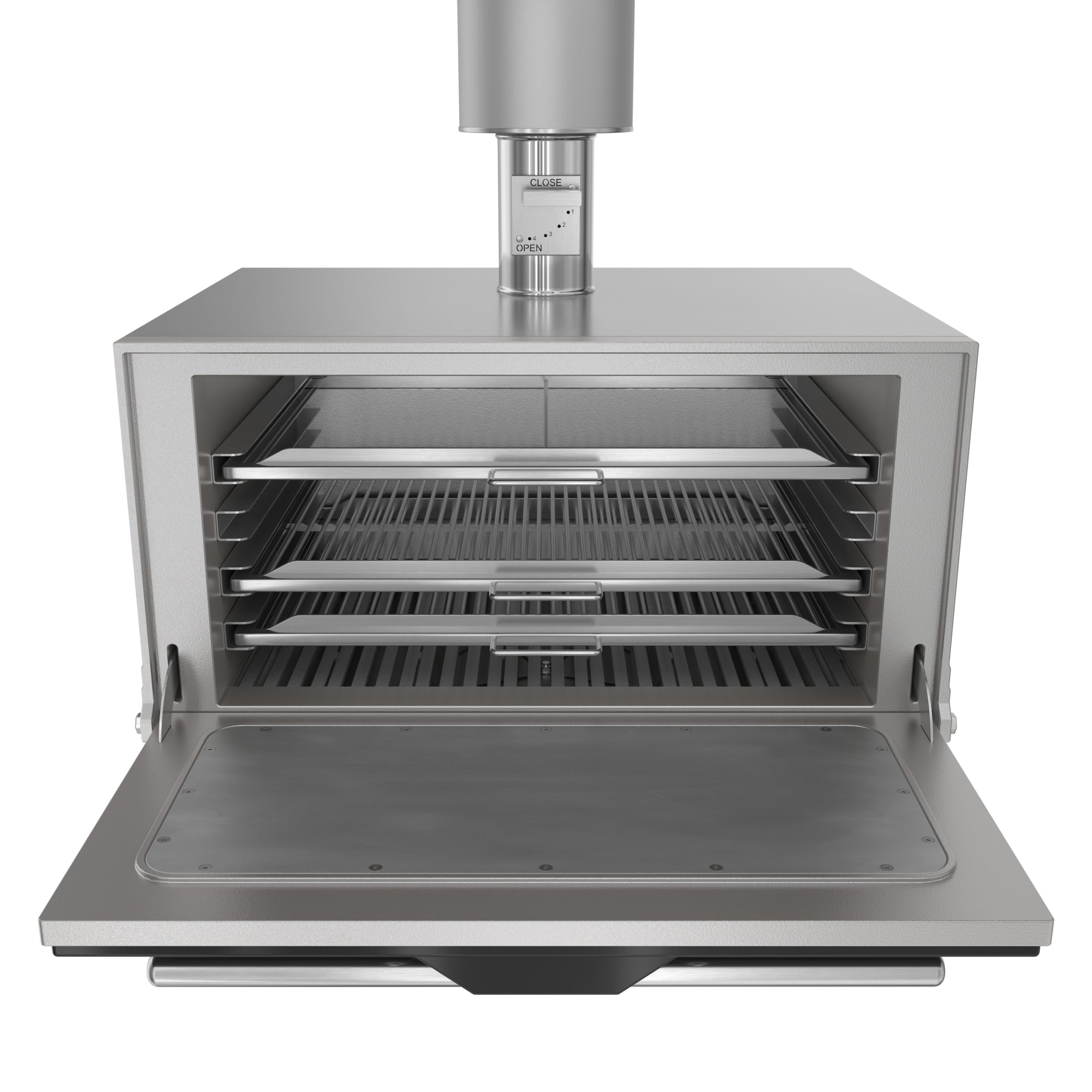 35 in. Commercial Charcoal Oven with Warming Racks in Stainless-Steel