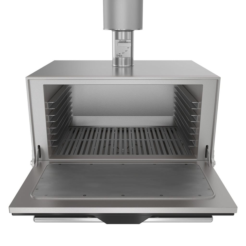 35 in. Commercial Charcoal Oven with Warming Racks in Stainless-Steel