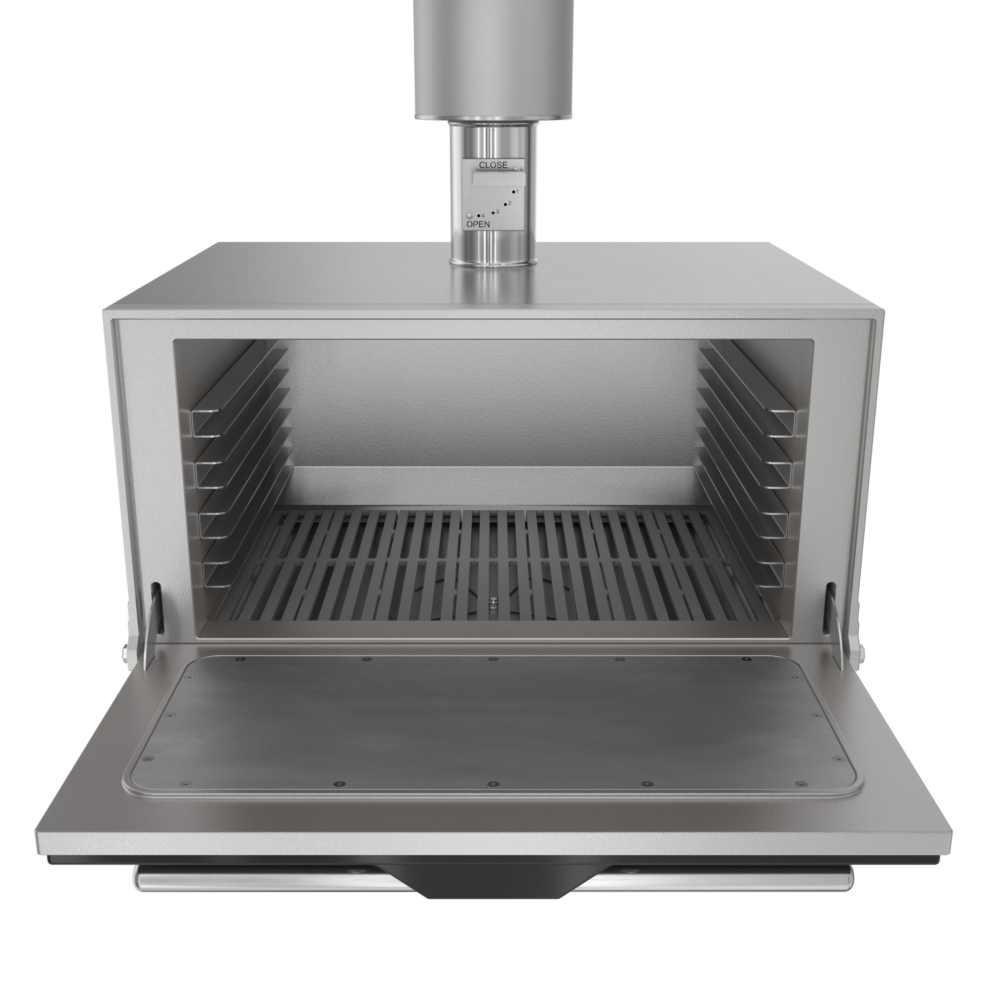 35 in. Commercial Charcoal Oven with Warming Racks in Stainless-Steel