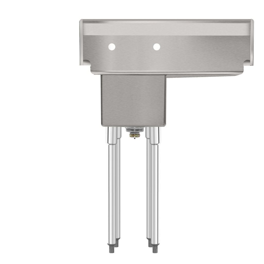 31 in. One Compartment Stainless Steel Commercial Sink with Drainboard, Bowl Size 12"x 16"x 10"