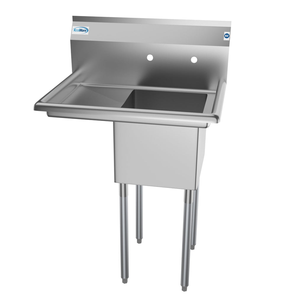 29 in. One compartment Stainless Steel Commercial Restaurant Sink with Drainboard, Bowl Size 14" x 16" x 11"