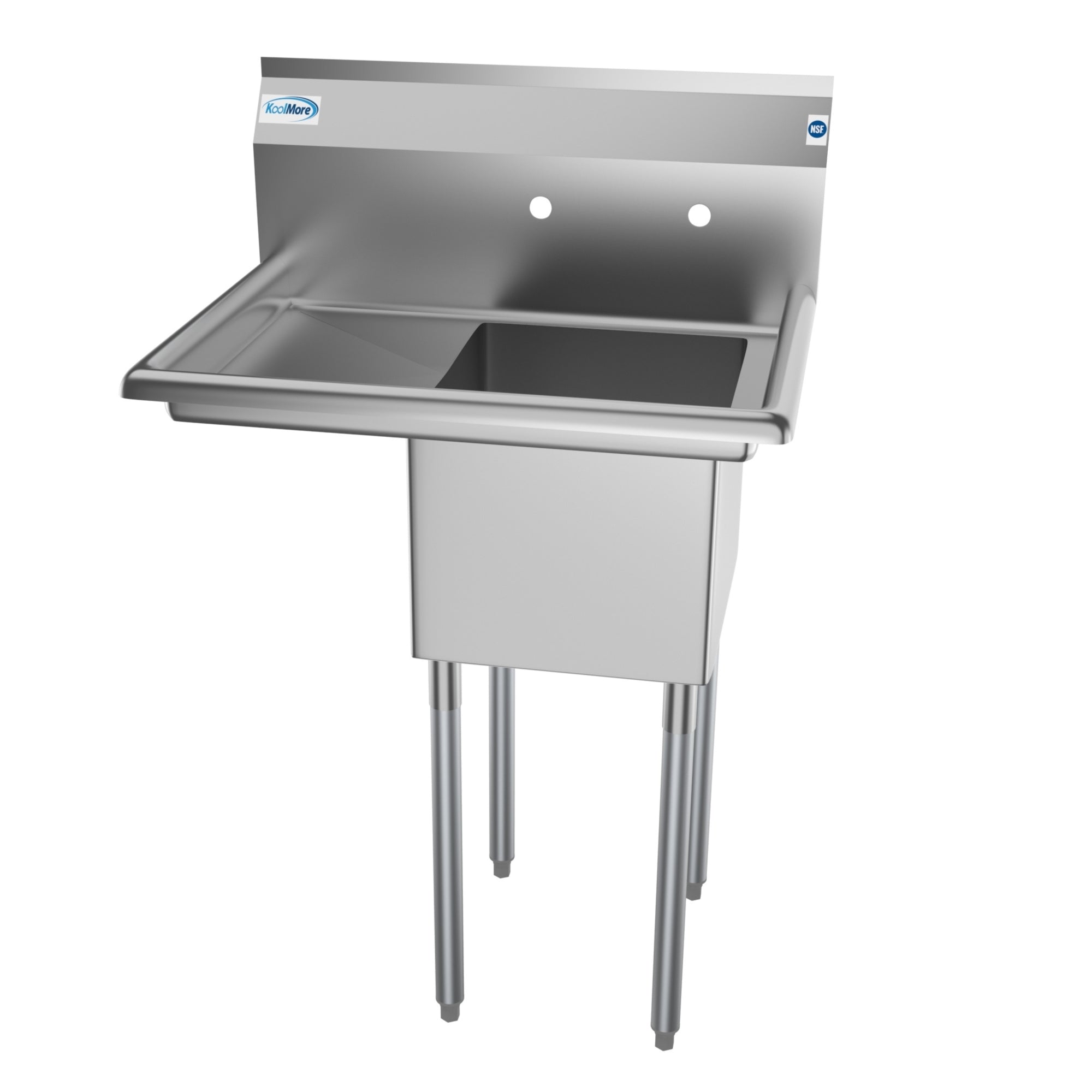 29 in. One compartment Stainless Steel Commercial Restaurant Sink with Drainboard, Bowl Size 14" x 16" x 11"