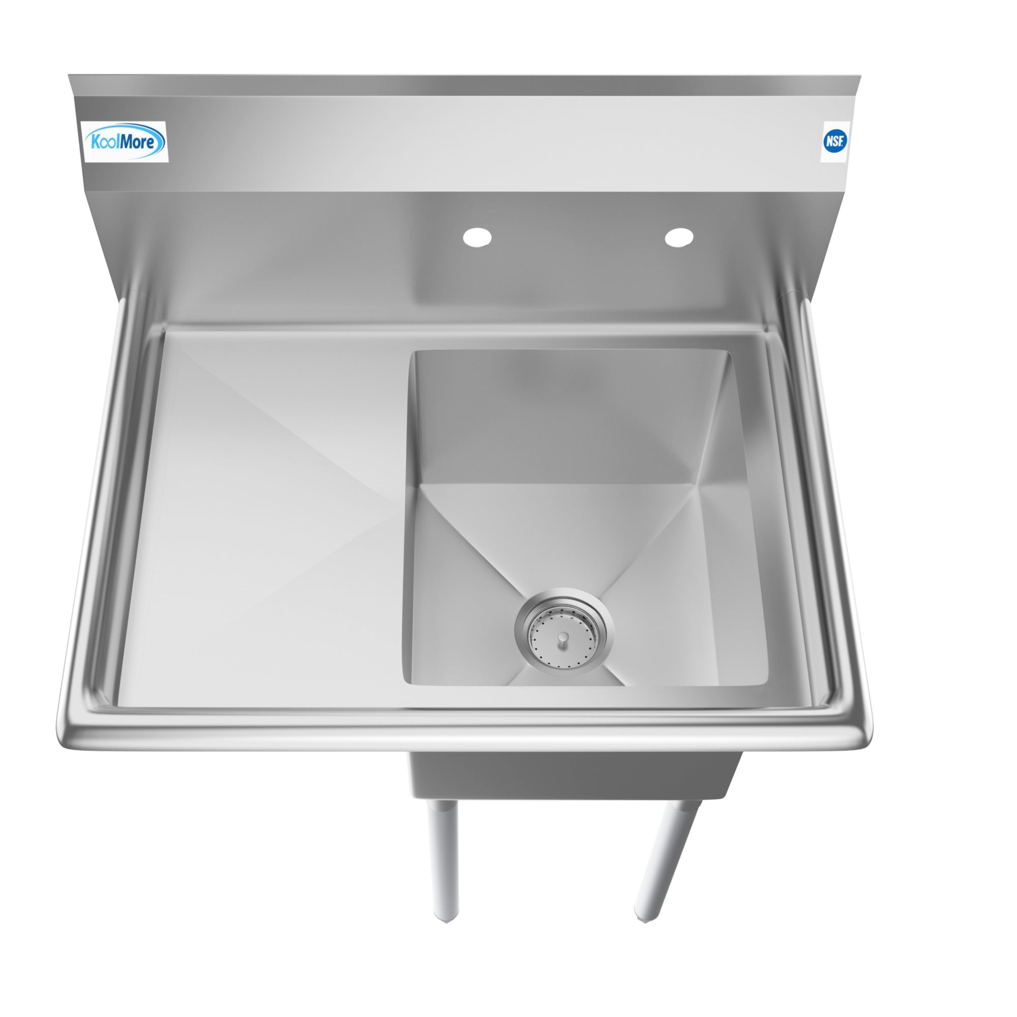 29 in. One compartment Stainless Steel Commercial Restaurant Sink with Drainboard, Bowl Size 14" x 16" x 11"
