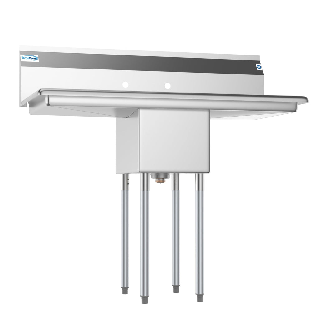 44 in. One Compartment Stainless Steel Commercial Sink with 2 Drainboards, Bowl Size 12"x 16"x 10"