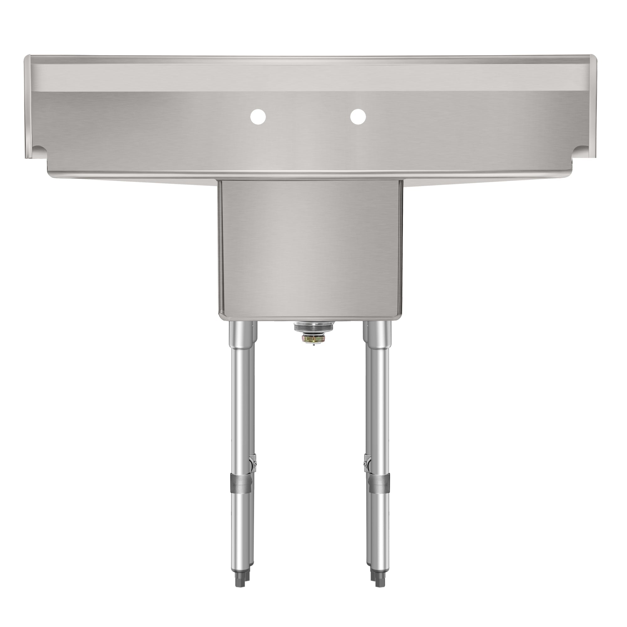 45 in. One compartment Stainless Steel Commercial Sink with Drainboards and Faucet, Bowl Size 15"x 15"x 12"