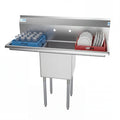 45 in. One Compartment Stainless Steel Commercial Sink with Drainboards, Bowl Size 15"x 15"x 12"