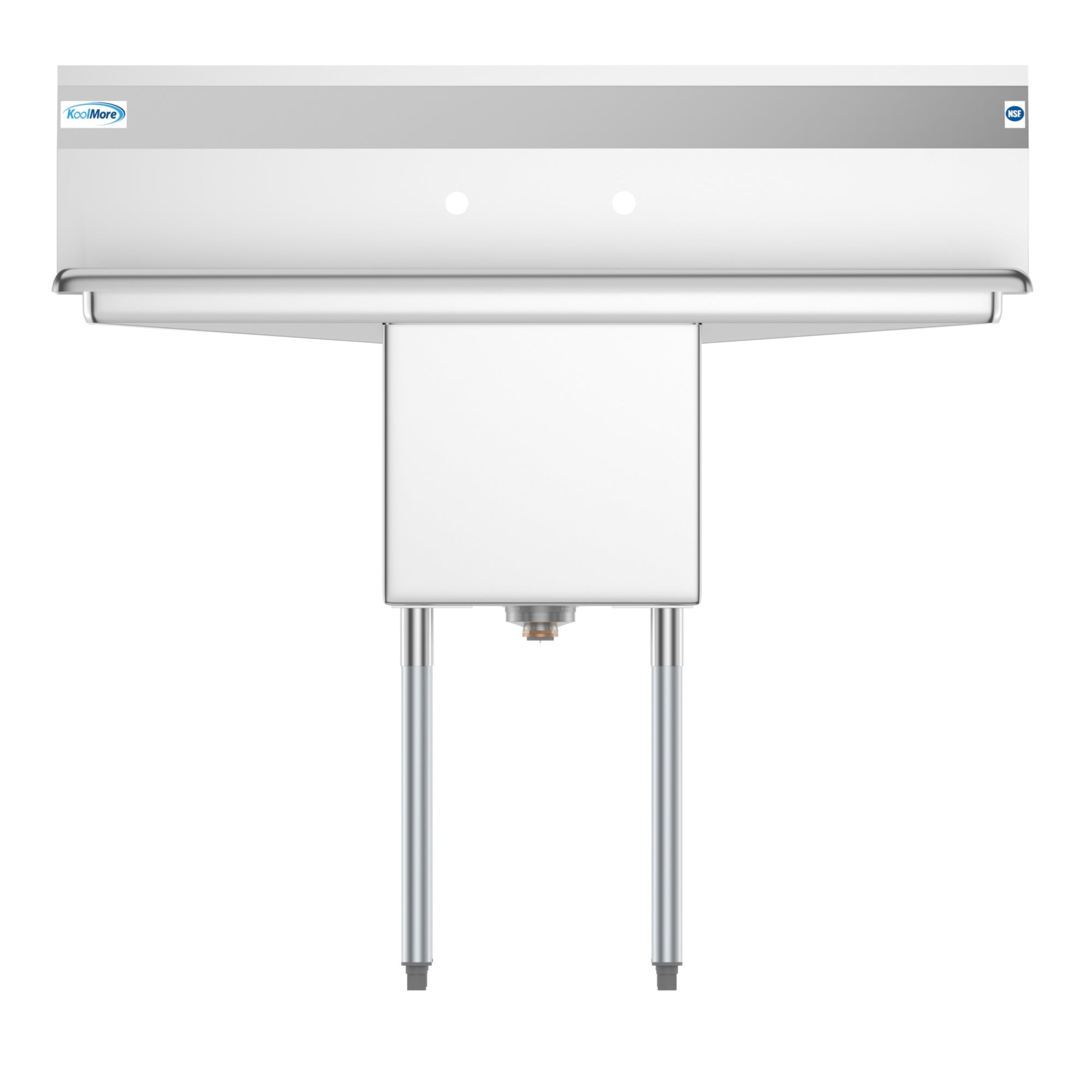 45 in. One Compartment Stainless Steel Commercial Sink with Drainboards, Bowl Size 15"x 15"x 12"
