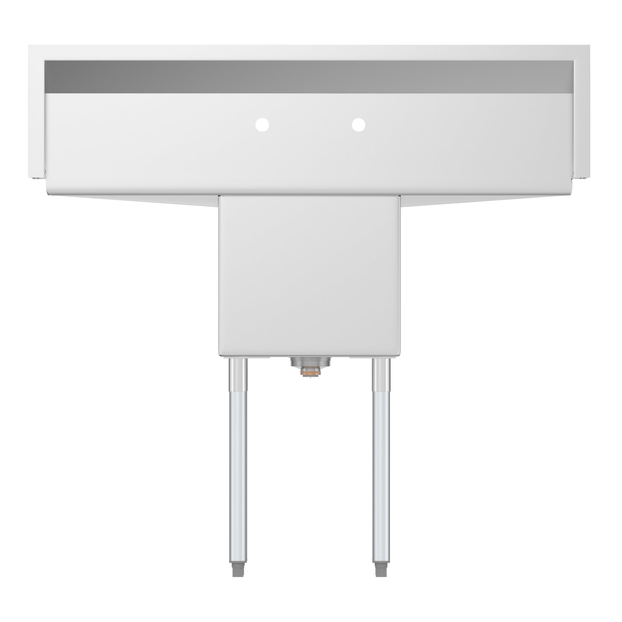 45 in. One Compartment Stainless Steel Commercial Sink with Drainboards, Bowl Size 15"x 15"x 12"