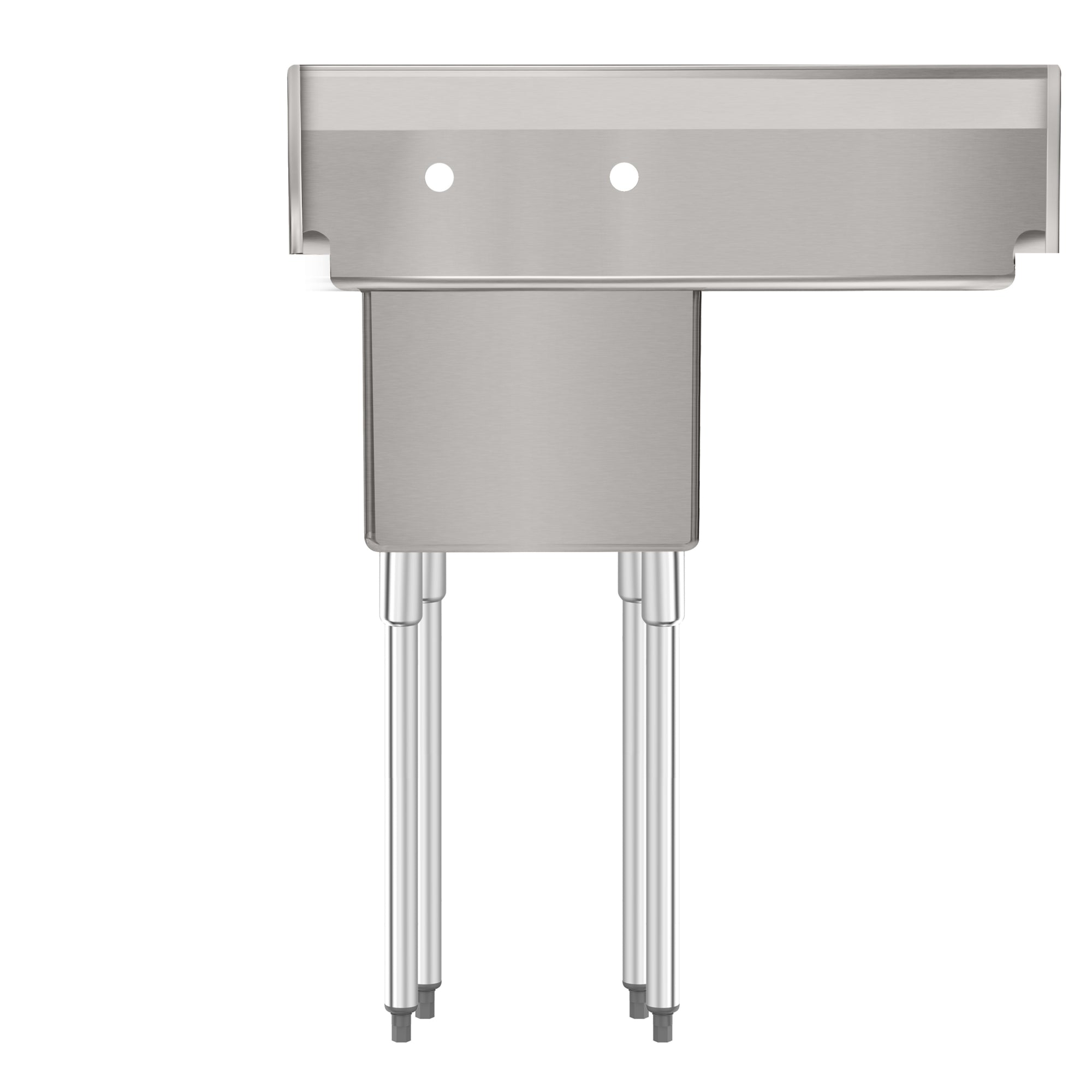 33 in. One Compartment Stainless Steel Commercial Sink with Drainboard, Bowl Size 15"x 15"x 12"