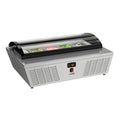39 in. 5-Pan Countertop Ice Cream Display Freezer with Curved Glass Top in Stainless-Steel