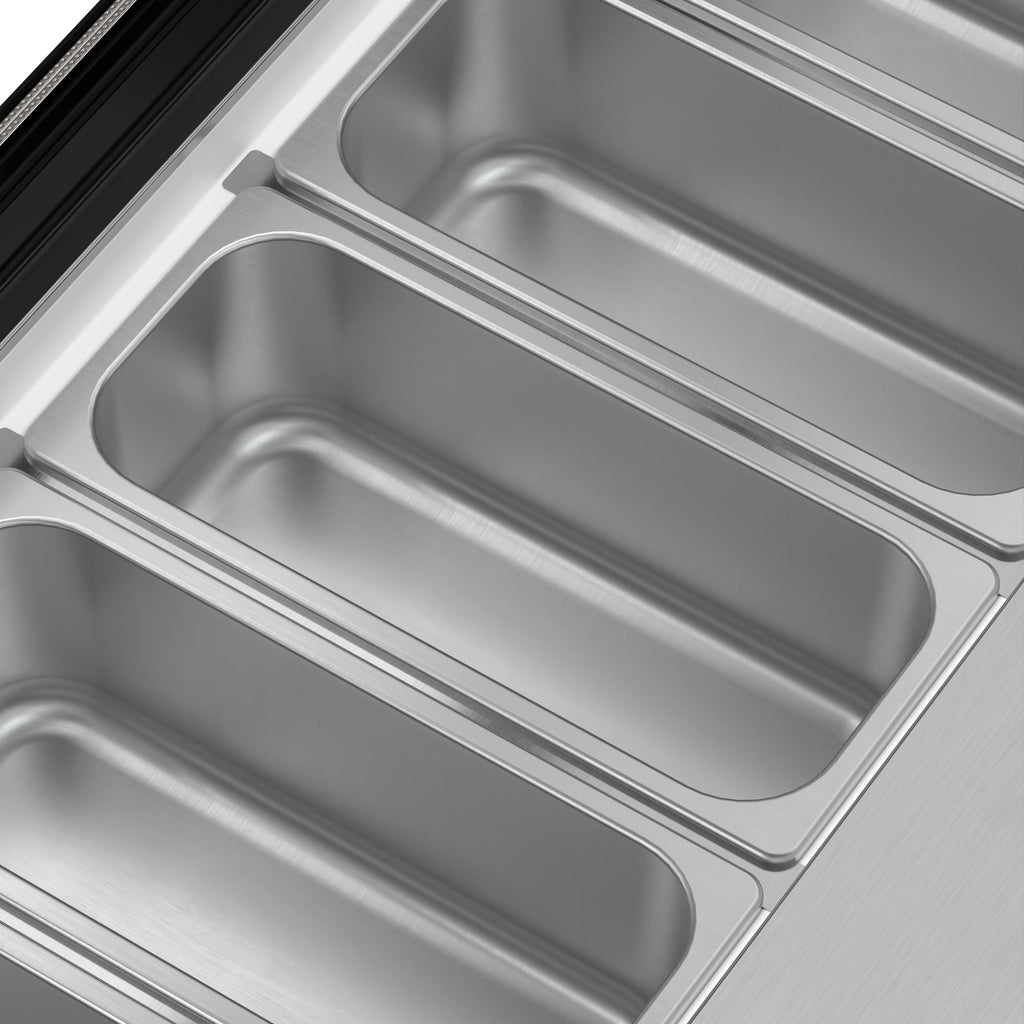 39 in. 5-Pan Countertop Ice Cream Display Freezer with Curved Glass Top in Stainless-Steel