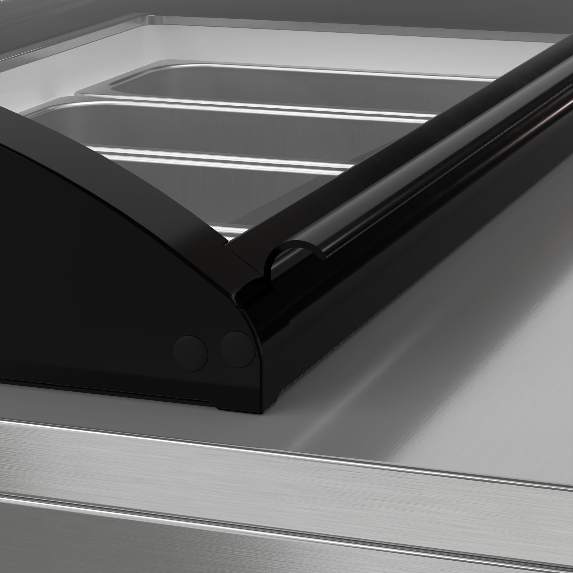 39 in. 5-Pan Countertop Ice Cream Display Freezer with Curved Glass Top in Stainless-Steel
