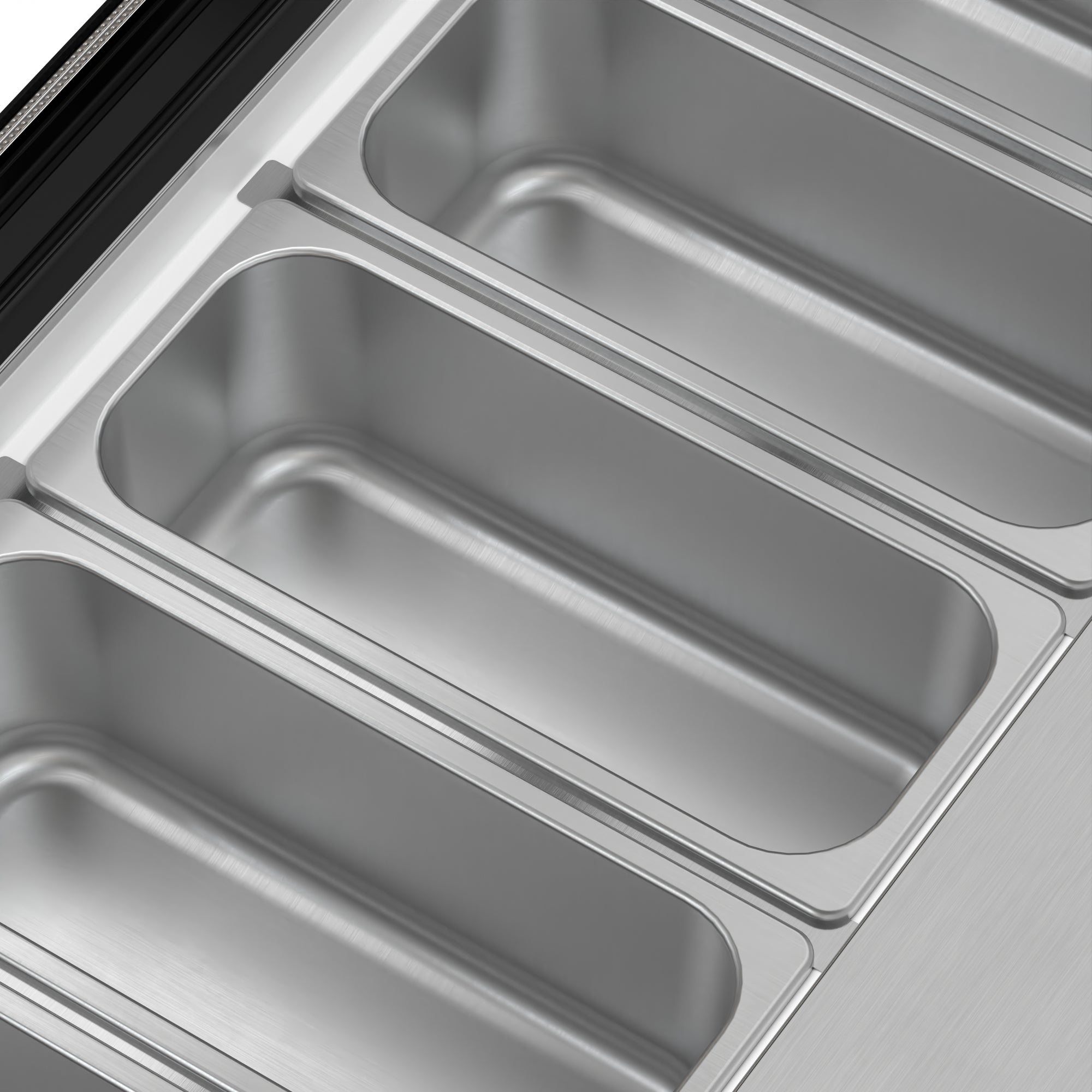 45 in. 6-Pan Countertop Ice Cream Display Freezer with Curved Glass Top in Stainless-Steel