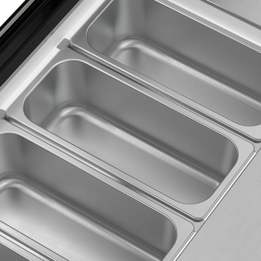 32 in. 4-Pan Countertop Ice Cream Display Freezer with Curved Glass Top in Stainless-Steel