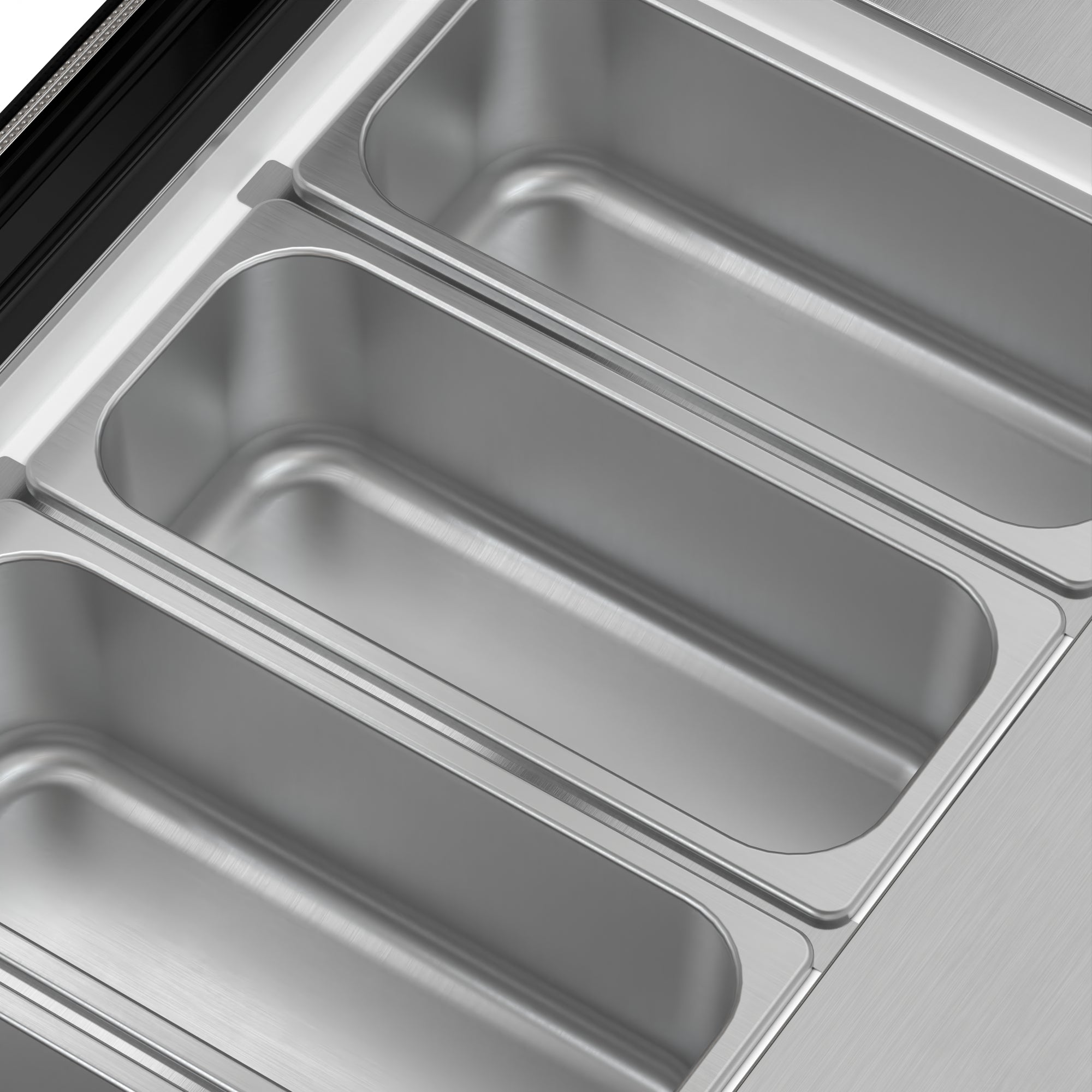 32 in. 4-Pan Countertop Ice Cream Display Freezer with Curved Glass Top in Stainless-Steel