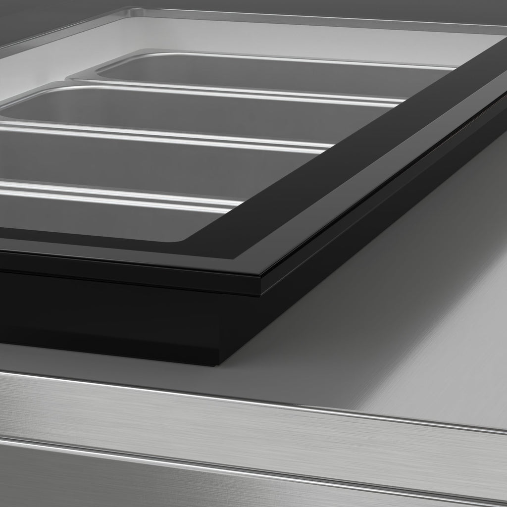39 in. 5-Pan Countertop Ice Cream Display Freezer with Glass Top in Stainless-Steel