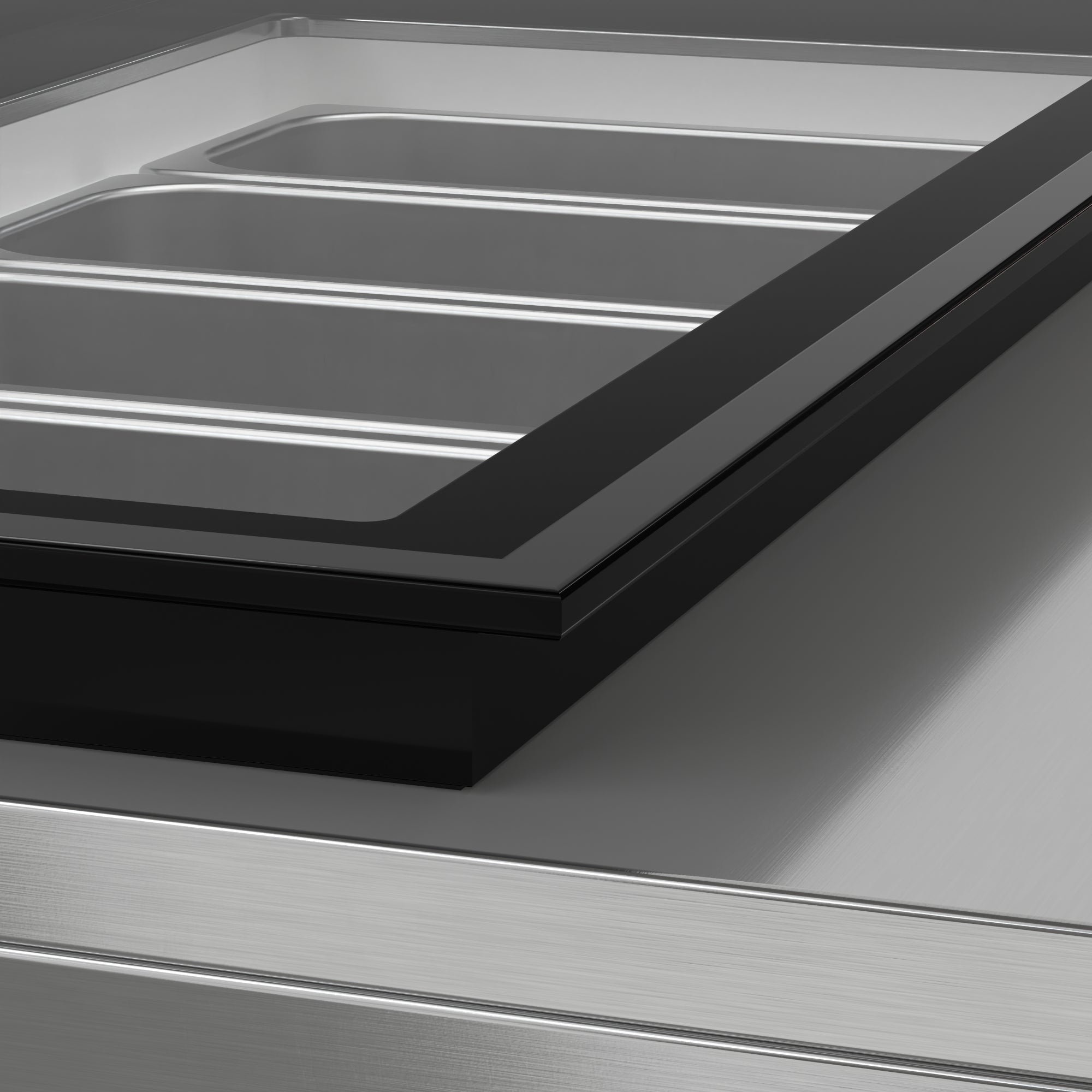 39 in. 5-Pan Countertop Ice Cream Display Freezer with Glass Top in Stainless-Steel