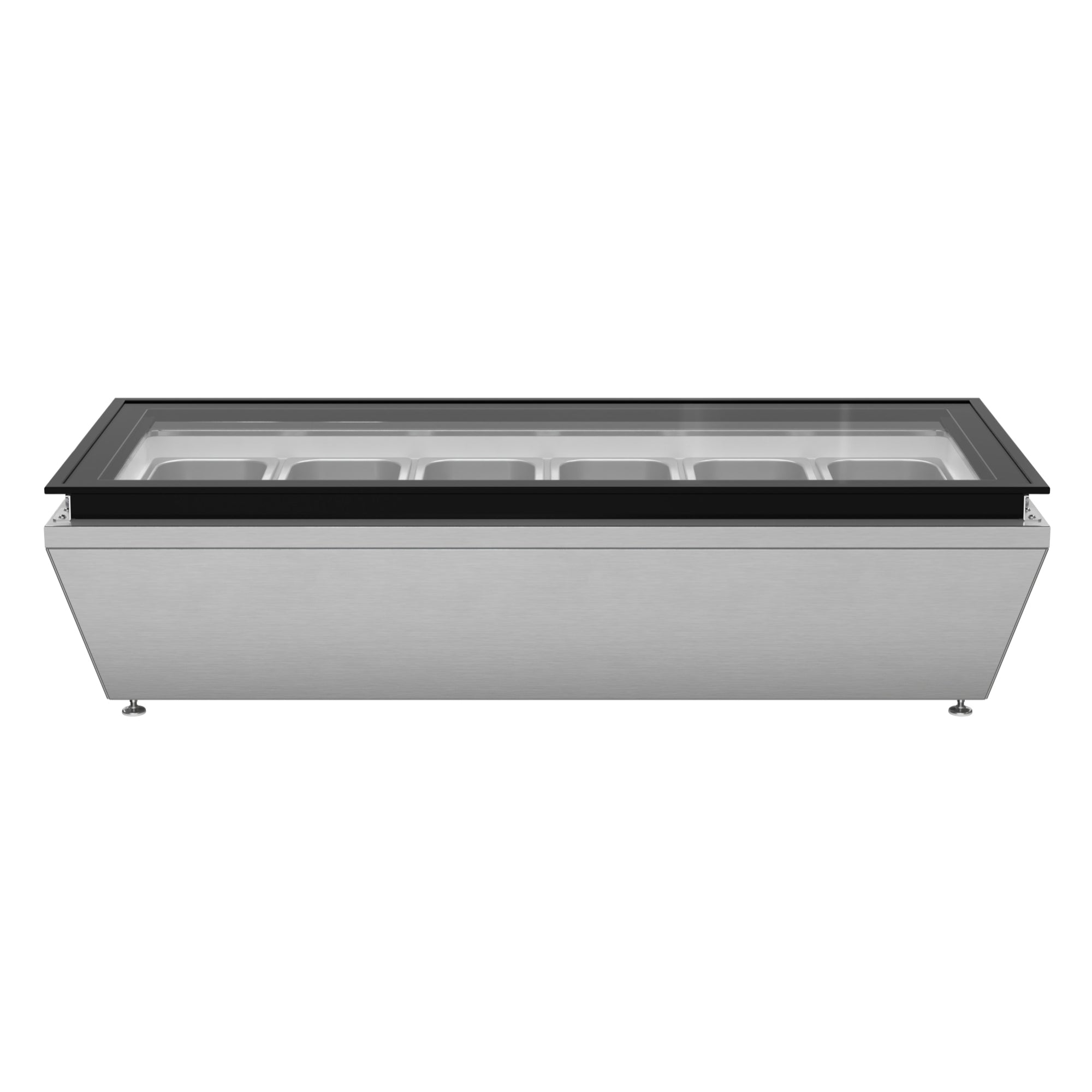 45 in. 6-Pan Countertop Ice Cream Display Freezer with Glass Top in Stainless-Steel
