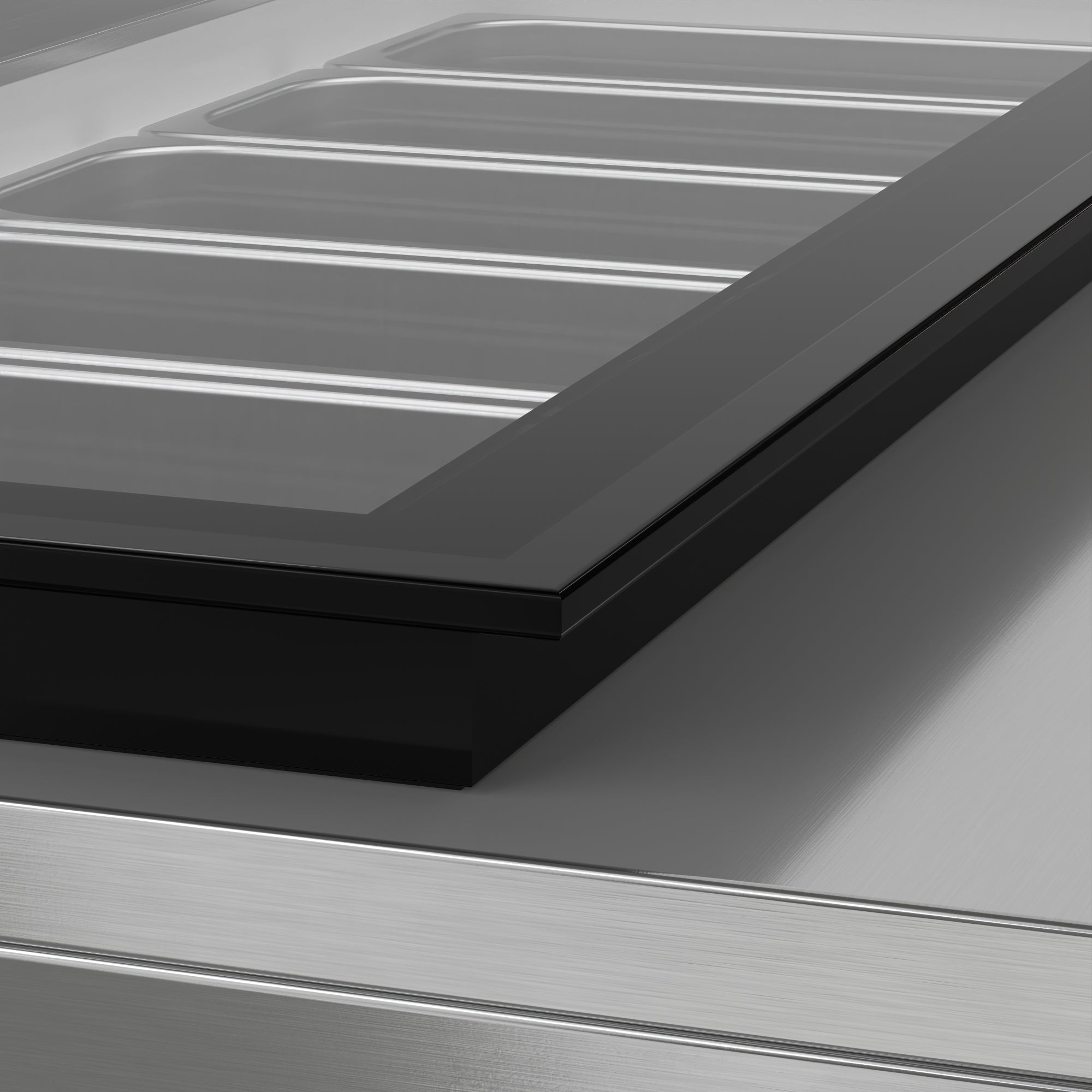 45 in. 6-Pan Countertop Ice Cream Display Freezer with Glass Top in Stainless-Steel