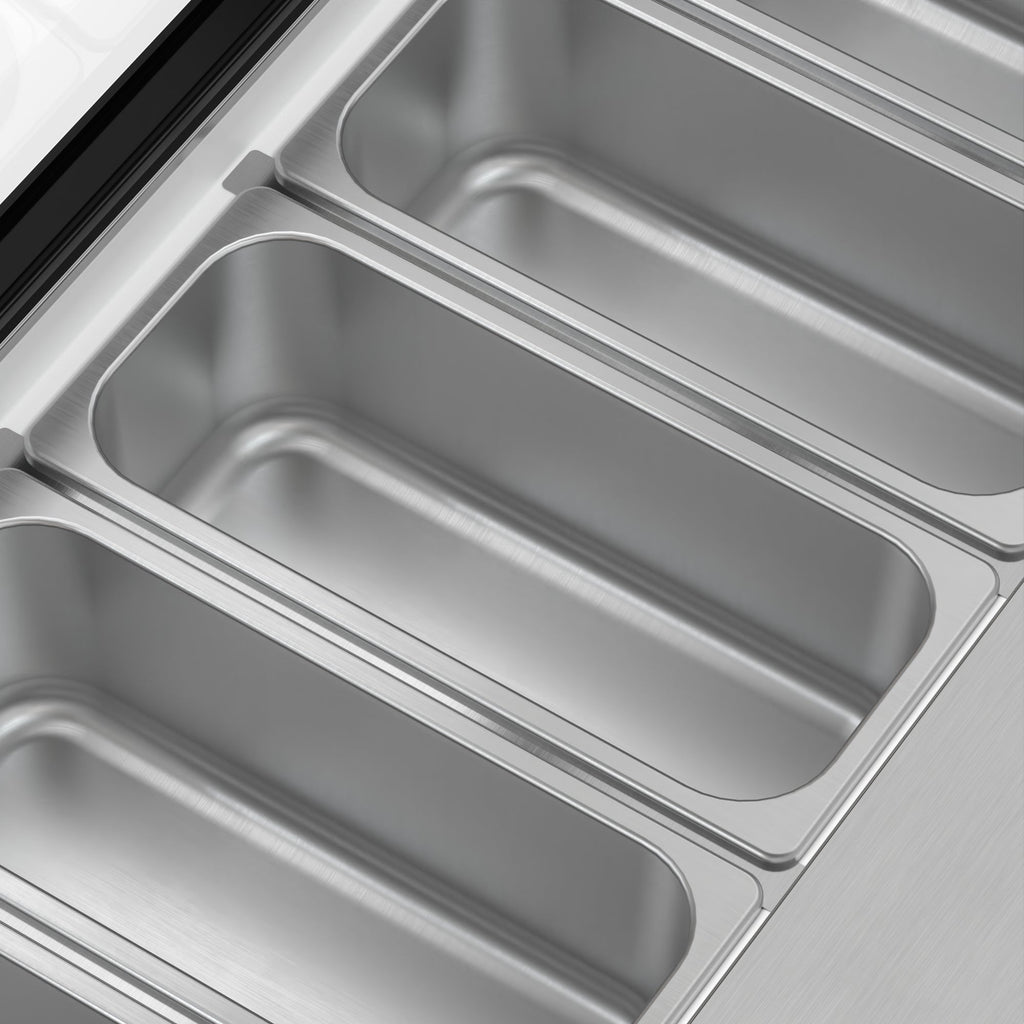 45 in. 6-Pan Countertop Ice Cream Display Freezer with Glass Top in Stainless-Steel