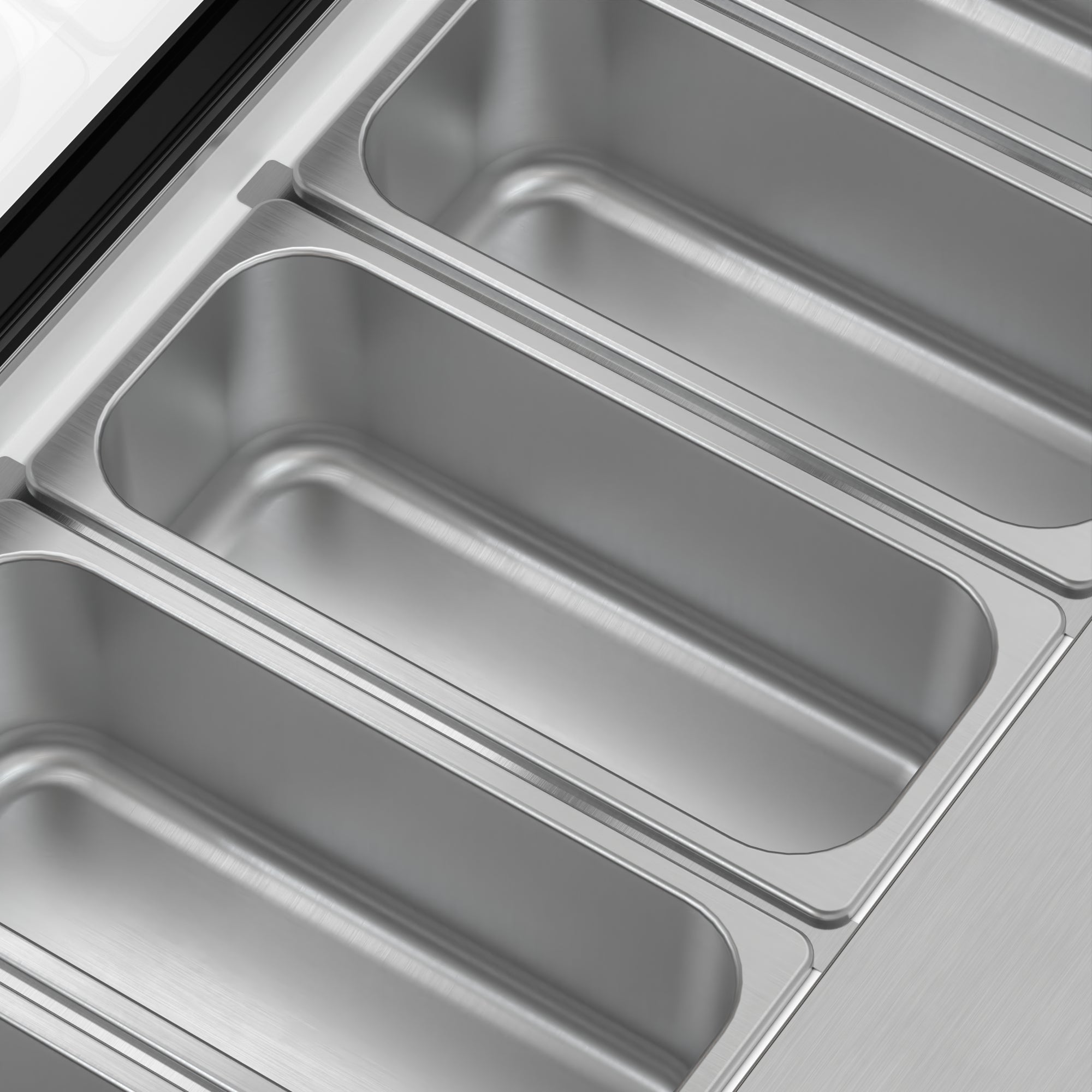 45 in. 6-Pan Countertop Ice Cream Display Freezer with Glass Top in Stainless-Steel